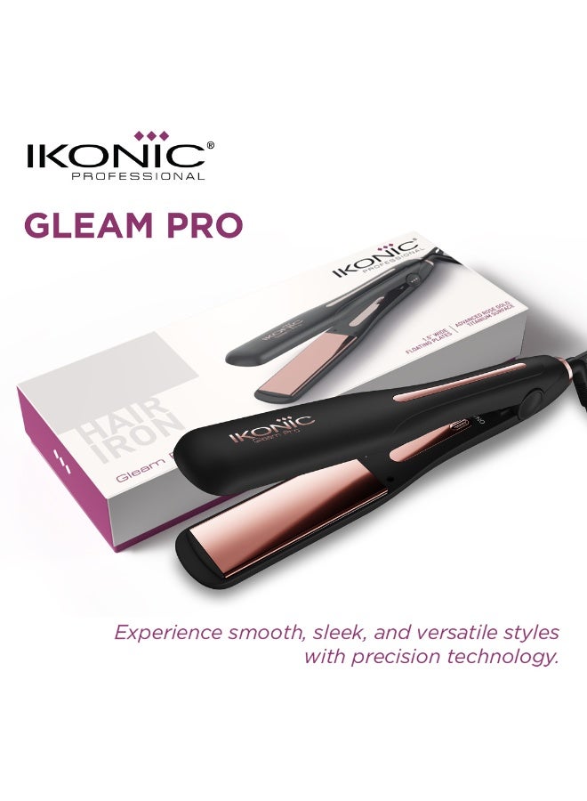 أي كونيك ألواح تيتانيوم بلون ذهبي وردي بعرض 1.5 بوصة، تحكم رقمي في درجة الحرارة، تسخين سريع، إيقاف تلقائي، مناسبة لجميع أنواع الشعر - Image 2